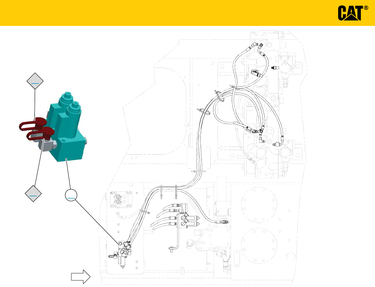 CAT 349E Excavator Hydraulic System 2 Hydraulic Repair Schematic
